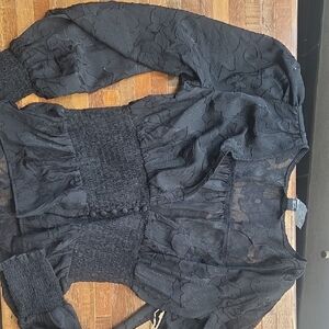 Forever 21 Black Sheer Blouse